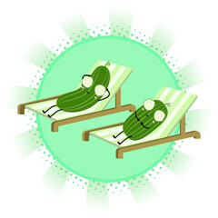 Cute cucumber cartoon.Vector illustration design. EPS 10.