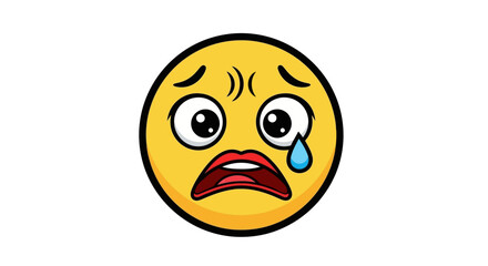 Fototapeta premium Expressive emoji showcasing extreme sadness and upset emotions in digital communication