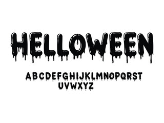 Spooky Halloween Typography: A striking typography layout spells Halloween, accentuated by a chilling and evocative alphabet, setting the perfect tone for the season.