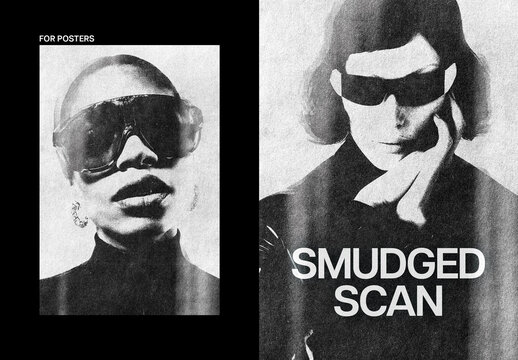 Bad Scan Poster Photo Effect Mockup