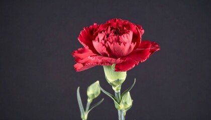 Obraz premium Close-up of a vibrant red carnation