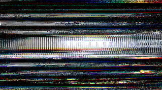 vhs glitch noise background. TV interference. TV screen texture. Signal problems. No signal.  Video rewind texture from a tape cassette. TVI. White noise. Stock Illustration