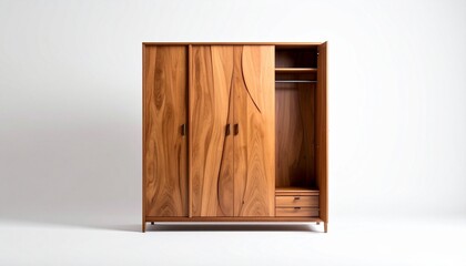 wooden door cupboard isolated
