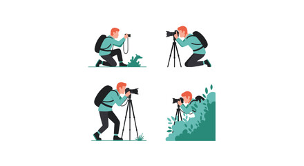 A photographer capturing moments with a professional camera and tripod outdoors.