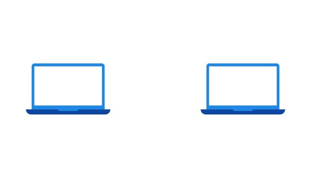 Rupee coin Exchange between two Laptop Animation