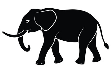 walking elephant vector icon silhouette