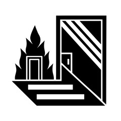 bold lined wayfinding elements fire exit vector art