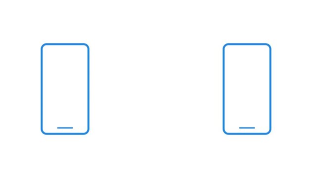 Rupee coin Exchange between two Smartphones Animation