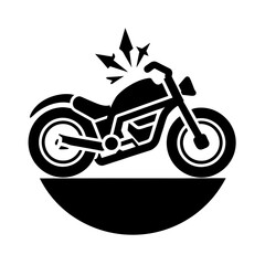 motorcycle accident icon vector art illustration.