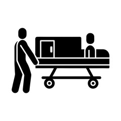 minimal lined healthcare transporting a patient