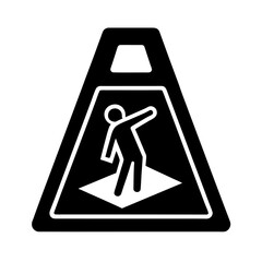 slippery floor sign vector art illustration