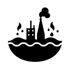 water pollution icon vector art illustration