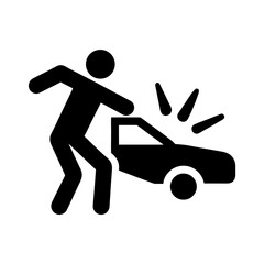 accident icon vector art illustration