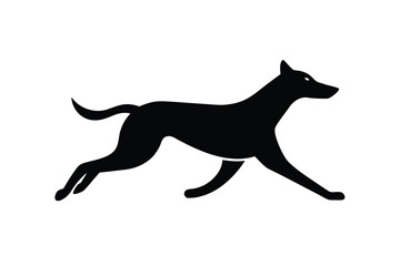 running dog silhouette vector icon