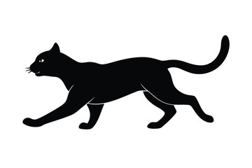 running cat silhouette vector icon