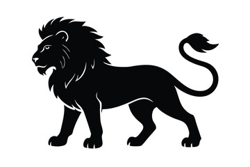 powerful lion vector icon silhouette