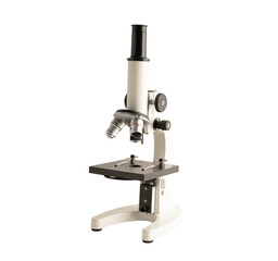 A microscope in a laboratory isolated on white background with clipping path.