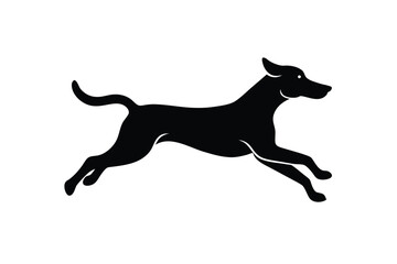 jumping dog  silhouette vector icon