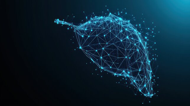 Abstract polygonal human liver model on dark background. - Powered by Adobe