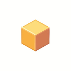 Fototapeta premium Isometric view of a three dimensional golden cube illustration.
