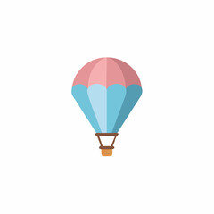 Obraz premium Vibrant Flat Design Hot Air Balloon Icon in Pink and Blue for Travel Adventure