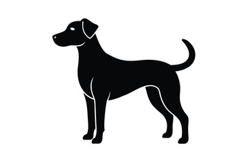 friendly dog  silhouette vector icon