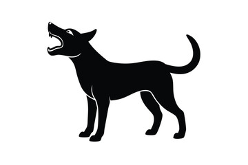 barking dog silhouette vector icon