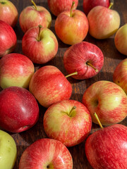 Ripe Red Apples on Wooden Table