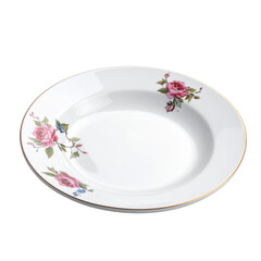 Empty porcelain, Ceramic plate on transparent background png file 