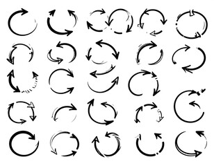 Collection of circular arrows with various styles