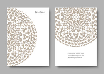 Set of Monochrome Geometric Design Covers for Printing. Vector Abstract Illustration.