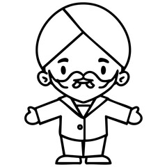 indian man with turban and modern suit