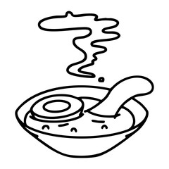 hot ramen soup in traditional bowl