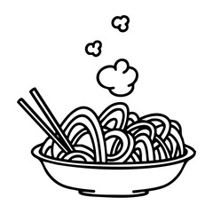 steaming udon noodles served in bowl