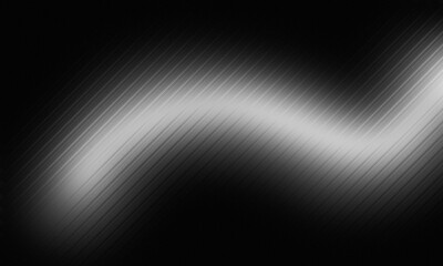 Abstract black and white background with diagonal lines and blurred light