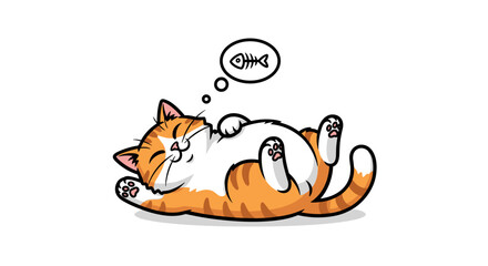 Fototapeta premium Peaceful Orange Cat Dreaming