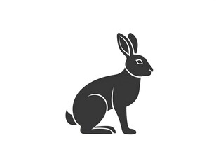 Fototapeta premium Silhouette of a seated rabbit