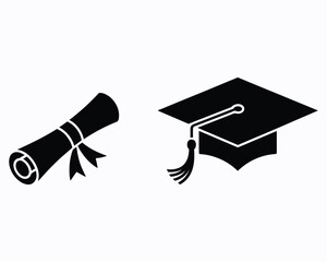 An academic achievement celebrating accomplishment with a rolled diploma tied with a ribbon and graduation cap, symbolizing success and recognition of studies