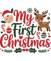 Fototapeta premium My First Christmas png