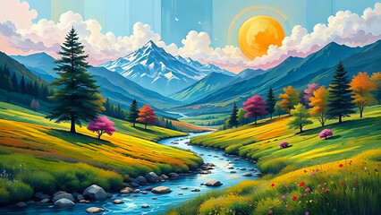 Fototapeta premium Mountain landscape in the mountains