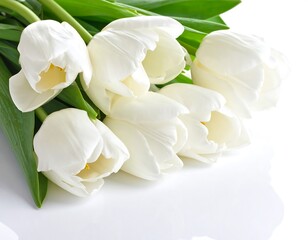 Fototapeta premium Close-up of a bouquet of white tulips