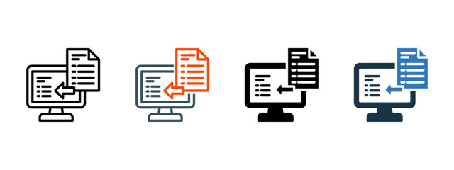 Data Entry multiple icon style vector illustration