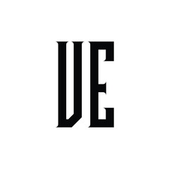 VE monogram logo design letter text name symbol monochrome logotype alphabet character simple logo