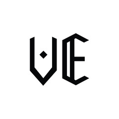 VE monogram logo design letter text name symbol monochrome logotype alphabet character simple logo