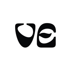 VE monogram logo design letter text name symbol monochrome logotype alphabet character simple logo