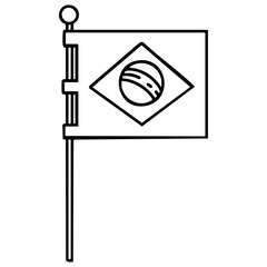 brazil national flag on pole