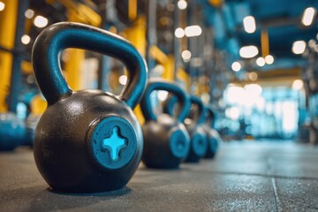 Obraz premium Kettlebells in a gym (1)