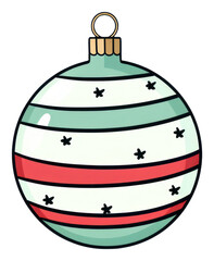 PNG Christmas ball ornament sphere celebration accessories.