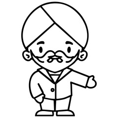 indian man with turban indicating direction