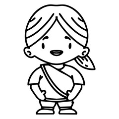 happy indian woman wearing sash